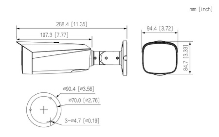 Kamera zewnętrzna do monitoringu IP Dahua IPC-HFW5449T1-ASE-D2-0360B 4Mpx bullet stałoogniskowa dualna 2x3,6mm IR/LED 50m