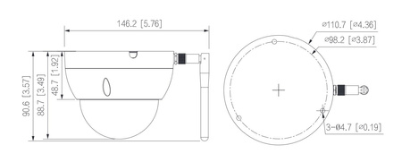 Kamera zewnętrzna do monitoringu IP Dahua IPC-HDBW1430DE-SW-0280B 4Mpx kopułkowa wandaloodporna stałoogniskowa 2,8mm IR 30m