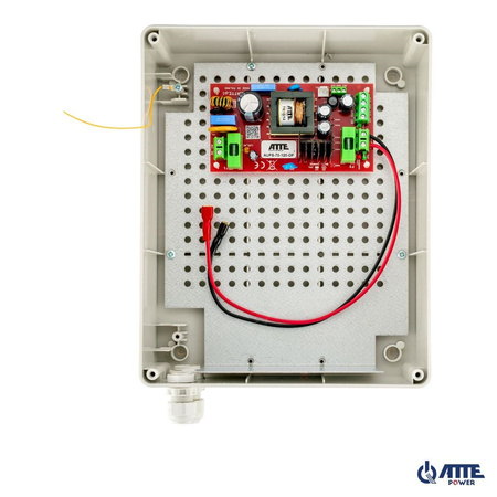 Zasilacz buforowy w obudowie ściennej Atte AUPS-70-120-L1 12VDC 6A 72W max 7Ah IP56