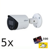 Zestaw: 5x Kamera zewnętrzna do monitoringu IP Dahua IPC-HFW2449S-S-IL-0280B 4Mpx bullet stałoogniskowa 2,8mm IR/LED 30m, port microSD + karta 100zł