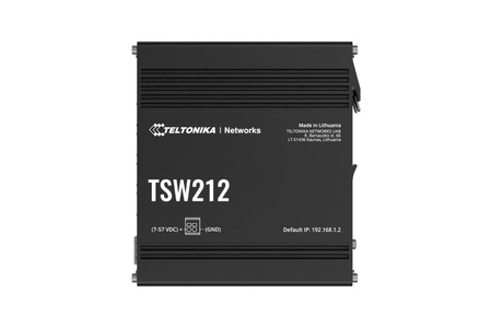 Switch 10 portowy gigabitowy zarządzalny Teltonika TSW212 8x10/100/1000 + 2xSFP mocowanie na szynę DIN IP30