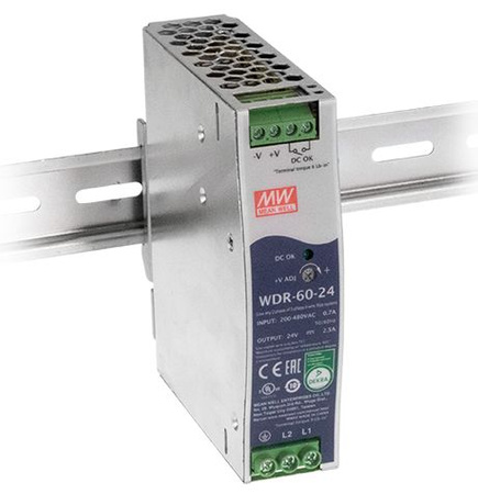 Zasilacz na szynę DIN Mean Well WDR-60-12 12VDC 5A 60W