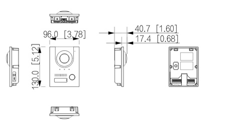 Stacja bramowa 1 lokal Dahua VTO2202F-P-S3 Villa Door Station wandaloodporna podtynkowa otwieranie aplikacja kamera 168/87° srebrna/czarna