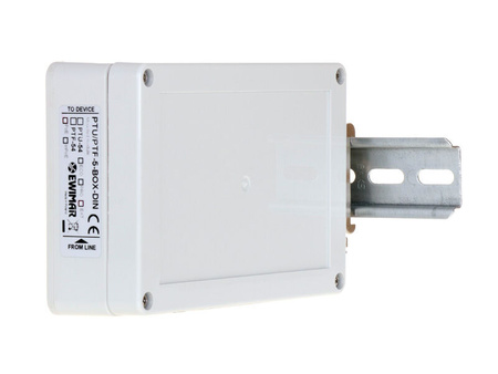 Obudowa plastikowa Ewimar PTU/PTF-6-BOX-DIN do modułów ochronnych PTU-64 i PTF-64 na szynę DIN