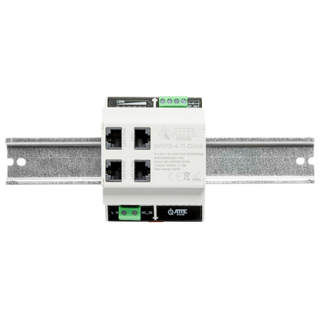 Switch 4 portowy na szynę DIN Atte SWPS-4-11-DIN4 3xPoE +10/100 na szynę TH35