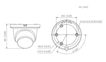 Kamera zewnętrzna do monitoringu IP Dahua IPC-HDW2849TM-S-IL-0280B 8Mpx kopułkowa/eyeball stałoogniskowa 2,8mm IR/LED 30m port micro SD