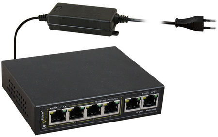 Switch 6 portowy gigabitowy Pulsar SG64 4xPoE + 2xUplink