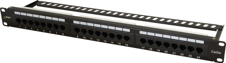 Patchpanel Pulsar RP-U24H5 wyposażony 24xU/UTP Cat5e 1U 19”