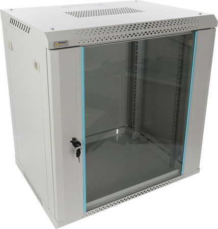 Szafa RACK 19" 12U 600x450 Pulsar RWA1264-G wisząca, możliwość montażu kółek / nóżek , do złożenia