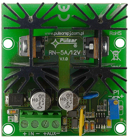Reduktor napięcia 14V/DC>12V/DC 5A Pulsar RN500 max 5A bez obudowy