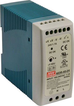Zasilacz na szynę DIN Mean Well MDR-40-24 24VDC 1,7A 40,8W