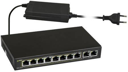 Switch 10 portowy gigabitowy Pulsar SG108-90W 8xPoE + 2xUplink