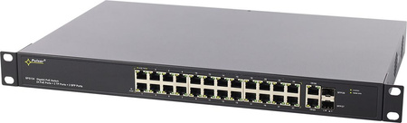 Switch 26 portowy Pulsar SFG124 24xPoE + 2xUplink 10/100/1000 + 2xUplink SFP