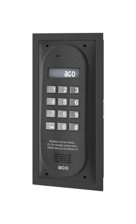 Stacja bramowa 255 lokali ACO CDNP8ACC ST (system CDN, Inspiro, Familio P/PV) wandaloodporna otwieranie kodem i kartami Unique stal