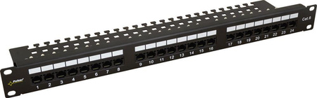 Patchpanel Pulsar RP-U24V6 wyposażony 24x U/UTP Cat6 1U 19”