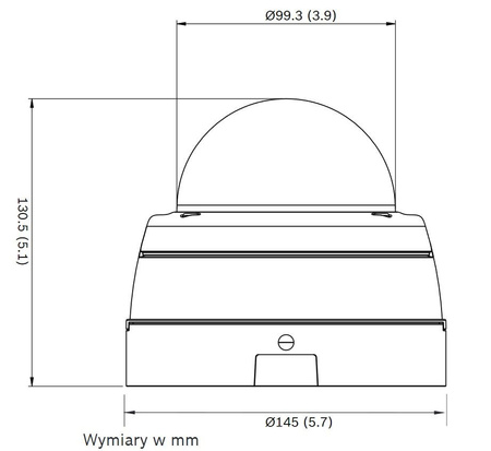 Kamera wewnętrzna do monitoringu IP Flexidome indoor 5000 Bosch NIN-50051-A3 5Mpx kopułkowa zmiennoogniskowa 3-10mm IR 15m, port kart SD