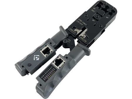 Zaciskarka 4P6P8P Alantec NI055 z testerem sieci LAN