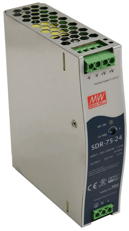 Zasilacz na szynę DIN Mean Well SDR-75-24 24VDC 3,2A 76,8W