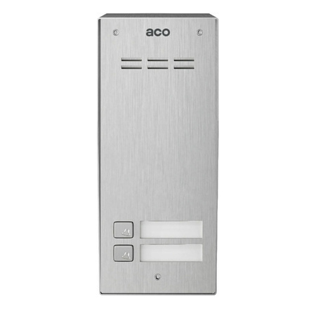 Stacja bramowa 2 lokalowa ACO COMO-PRO-A2 NT Como (system PRO) otwieranie kartami Unique stal szczotkowana/srebrny