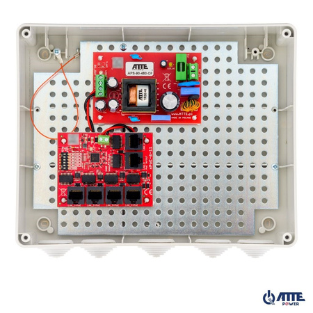 Zestaw do instalacyjny do monitoringu Atte IP-5-11-L3 (obudowa na rejestrator ABOX-L3 + zasilacz APS-90-480-OF + switch xPoE-6-11-OF) 5 portów PoE + 1 port Uplink