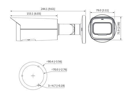 Kamera zewnętrzna do monitoringu IP Dahua IPC-HFW3441T-ZAS-27135-S2 4Mpx bullet zmiennoogniskowa 2,7-13,5mm IR 60m, port microSD