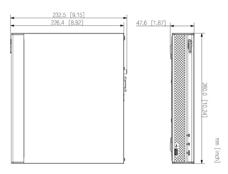 Rejestrator do monitoringu IP Dahua NVR4104HS-4KS3 4 kanałowy ( do kamer max. 12Mpx na 1 dysk max. 20TB ), alarm, audio