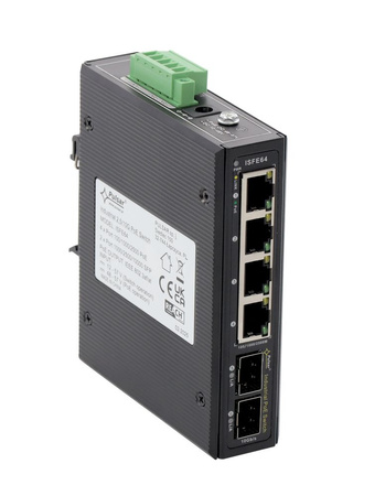 Switch 4 portowy Pulsar ISFE64 4xPoE + 2xUplink SFP bez zasilacza, mocowanie na szynę DIN