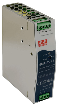 Zasilacz na szynę DIN Mean Well SDR-75-48 48VDC 1,6A 76,8W