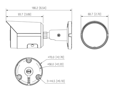 Kamera zewnętrzna do monitoringu IP Dahua IPC-HFW2449S-S-IL-0280B-BLACK 4Mpx bullet stałoogniskowa 2,8mm IR/LED 30m, port microSD