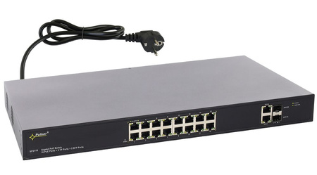 Switch 18 portowy Pulsar SFG116 16xPoE + 2xUplink 10/100/1000 + 2x Uplink SFP