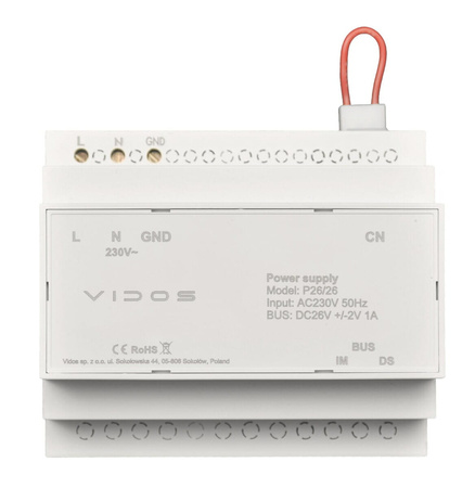 Zasilacz na szynę DIN Vidos P26/26 26VDC 1A 26W do systemu DUO 6 modułów DIN