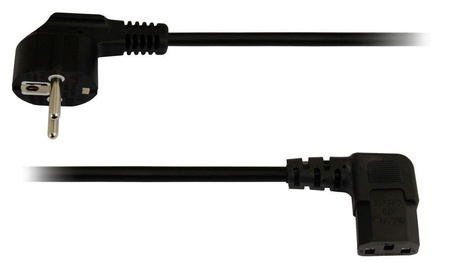 Przewód Schuko<>C13 Pulsar PSD13 2m 3x0.75mm2, wtyczki kątowe