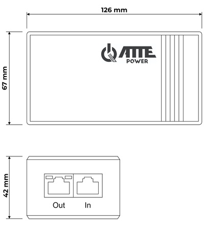 Zasilacz PoE Atte IPMP-70-550 70W Passive, 1 kanał 10/100/1000Mbps