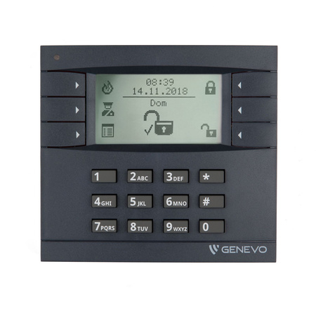 Manipulator LCD GENEVO EvoKPD CLASSIC GY Grade 2, białe podświetlenie grafit, system EVOLiNK