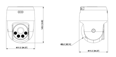 Kamera zewnętrzna do monitoringu IP Dahua SD2A500NB-GNY-A-PV 5Mpx obrotowa stałoogniskowa 4mm, IR/LED 30m, komunikacja głosowa, port micro SD