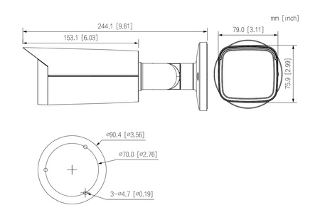 Kamera zewnętrzna do monitoringu IP Dahua IPC-HFW5442T-ASE-0280B-S3 4Mpx bullet wandaloodporna stałoogniskowa 2,8mm IR 50m, port microSD