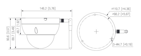 Kamera zewnętrzna do monitoringu IP Dahua IPC-HDBW1230DE-SW-0280B 2Mpx kopułkowa wandaloodporna stałoogniskowa 2,8mm IR 30m WiFi