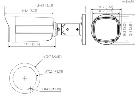 Kamera zewnętrzna do monitoringu HDCVI Dahua HAC-ME1509TH-A-PV-0360B-S2 5Mpx bullet stałoogniskowa 3,6mm IR/LED 40m