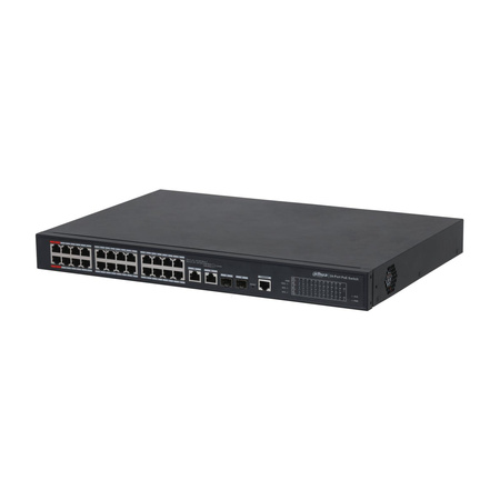 Switch 26 portowy zarządzalny Dahua PFS4226-24ET-360-V3 24xPoE + 2xUplink Combo