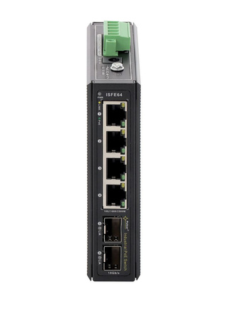 Switch 4 portowy Pulsar ISFE64 4xPoE + 2xUplink SFP bez zasilacza, mocowanie na szynę DIN