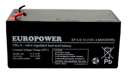 Akumulator Europower EP 3,6-12 (12V 3,6Ah)