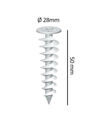 Ślimak / wkręt do styropianu Wkręt-Met WK-DS050 Ø2,8mm, L50mm (opak. 10szt)