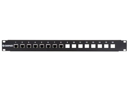 Ogranicznik przepięć 8-kanałowy serii PRO Ewimar PTU-58R-PRO/InPoE/A do sieci LAN z aktywnym iniektorem PoE w module RACK