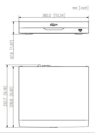 Rejestrator do monitoringu IP Dahua NVR4104HS-EI 4 kanałowy ( do kamer max. 16Mpx na dysk max. 16TB ) audio, 1U