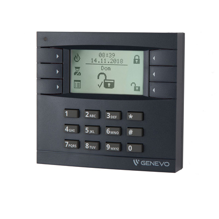 Manipulator LCD GENEVO EvoKPD CLASSIC GY Grade 2, białe podświetlenie grafit, system EVOLiNK