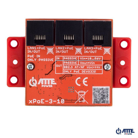 Switch 3 portowy Atte xPoE-3-10 2xPoE + 1xPoE IN bez obudowy