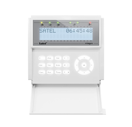 Manipulator LCD Satel INT-KLCD-W Grade3, białe podświetlenie, z klapką