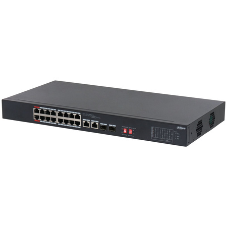 Switch 18 portowy Dahua S3218-16ET-135 16xPoE + 2xUplink Combo