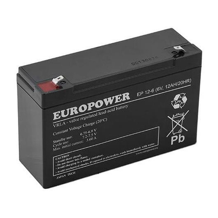 Akumulator Europower EP 12-6 (6V 12Ah)