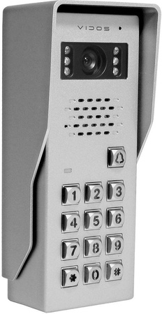 Stacja bramowa 1 lokal Vidos S50D analogowa natynkowa otwieranie kodem kamera 940TVL 87/49° srebrna seria analog